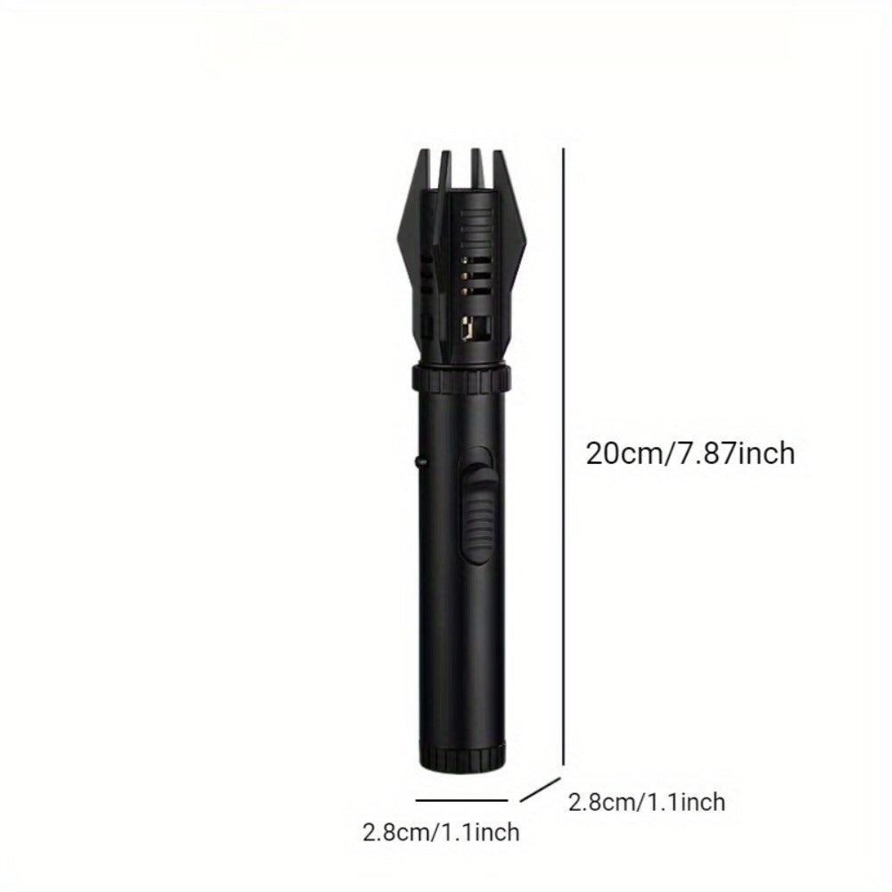 Windproof Turbo Torch Lighter 360 Degree Ignition Metal Jet Flame Lighter with Safety Lock Adjustable Flame for Camping BBQ Outdoor Cooking Butane Gas Not Included