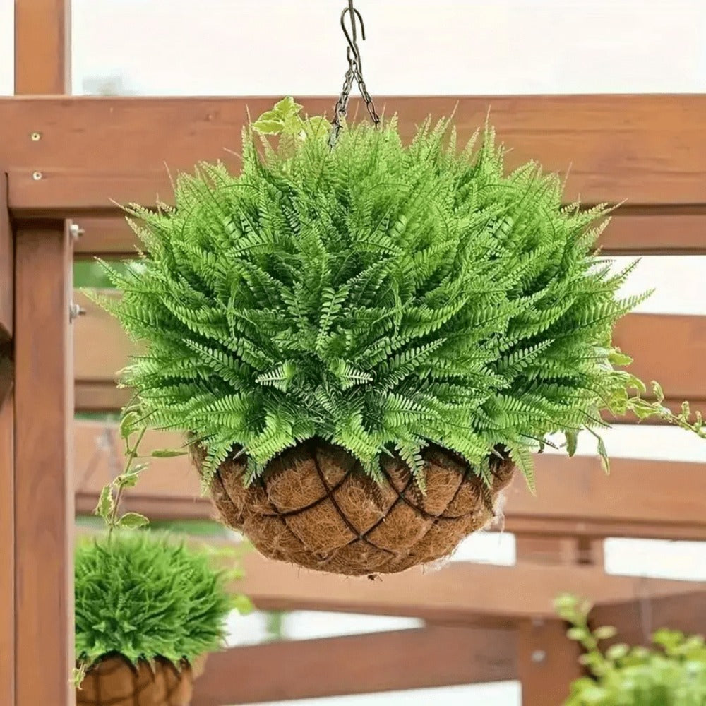 Artificial Boston Fern Plants 10 Pack ¨C Fake Faux Ferns for Indoor Outdoor Home Garden Office Porch Decor
