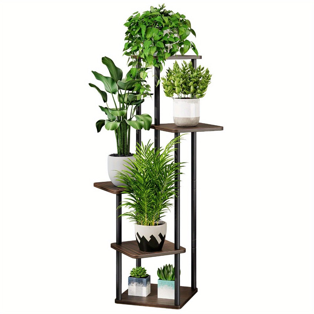 Plant Stand Indoor Multi Tier Corner Metal Flower Stand Tall Plant Shelf for Living Room Bedroom Patio Garden Balcony 5 Tier 7 Tier 9 Tier Black White Black Oak Utility Rack