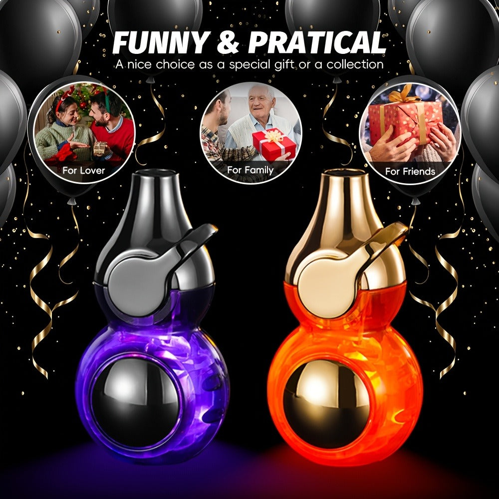 Torch Lighter Windproof Refillable Butane Aluminum Alloy Mini Portable Flashlight Lighter Rocker Ignition Transparent Gas Window Candle Campfire Camping Gift Black Orange White
