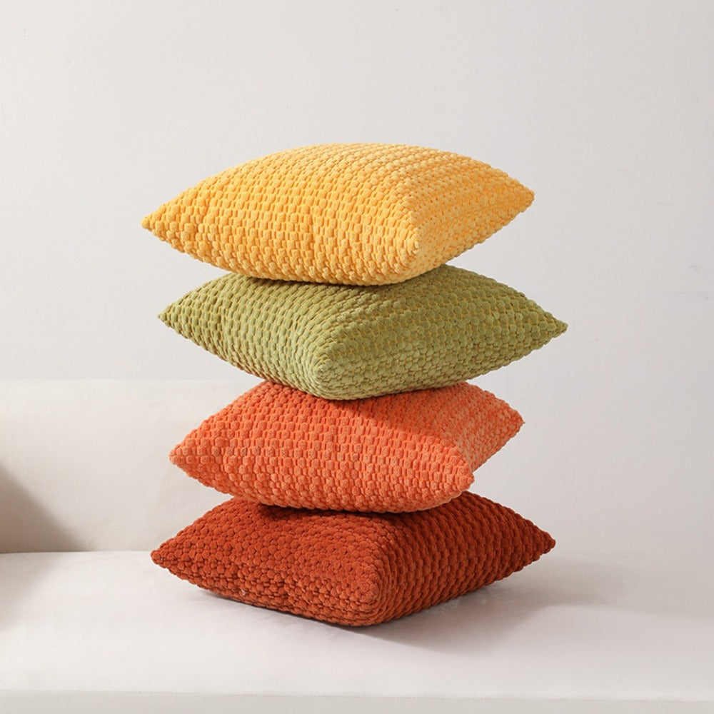 Pillow Covers Set of 4 Boho Plaid Double Sided Plush 18x18 20x20 Inch Zipper Machine Washable Decorative Cushion Covers for Sofa Bed Office Chair Warm Winter Home Decor