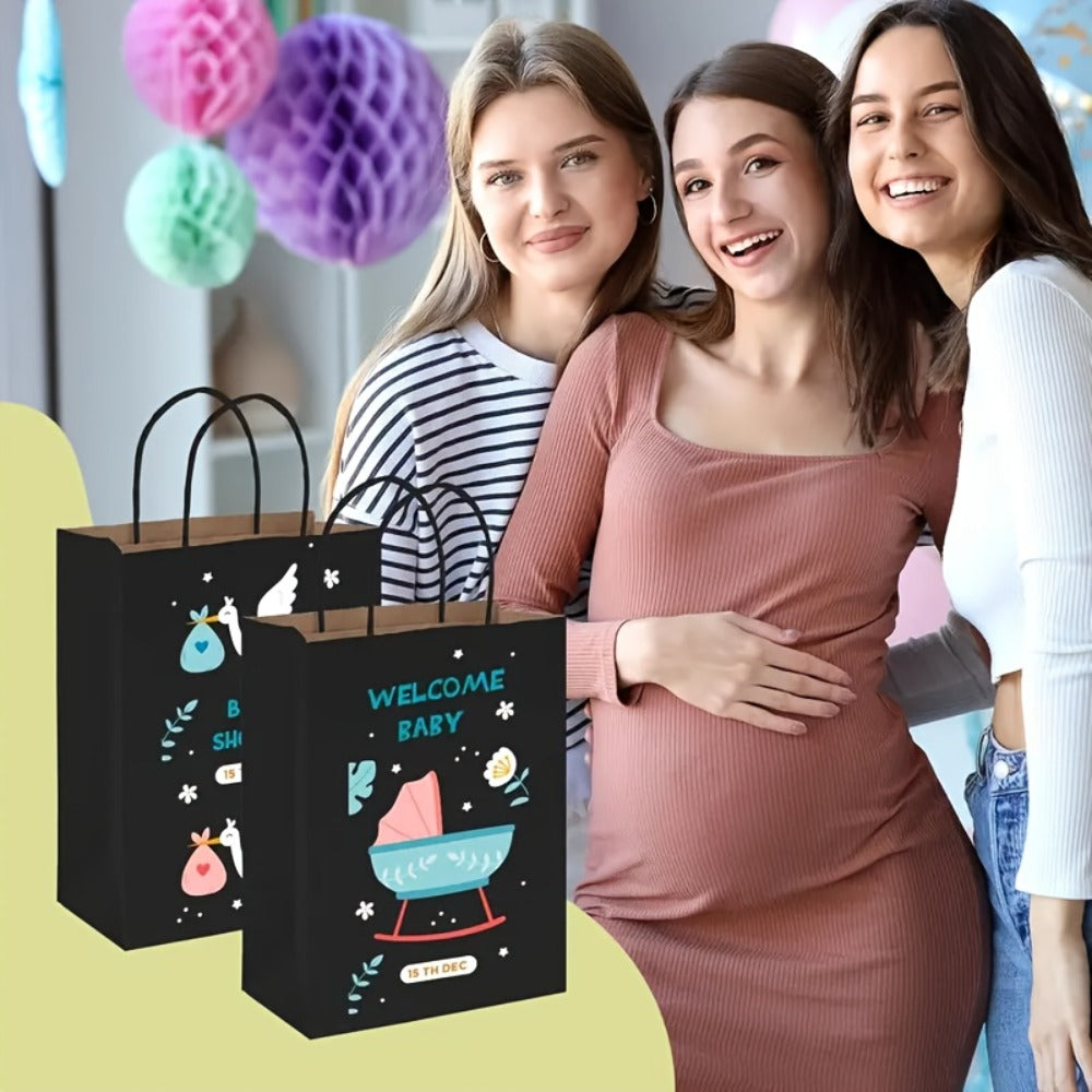 Paper Bags with Handles Bulk - Kraft Paper Gift Bags 25/75/100/300 Pcs, Black White Brown Reusable Shopping Bags for Small Business Retail, Birthday Party, Graduation, Easter Gift Wrapping Packaging