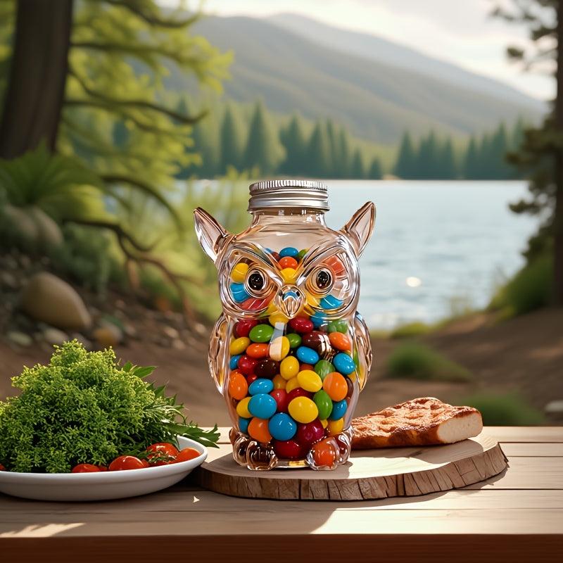 Glass Cookie Jar with Lock Lid High Borosilicate | Airtight Candy Snack Dessert Storage Container | Reusable Kitchen Canister Gift for Animal Lovers Sea Turtle Owl