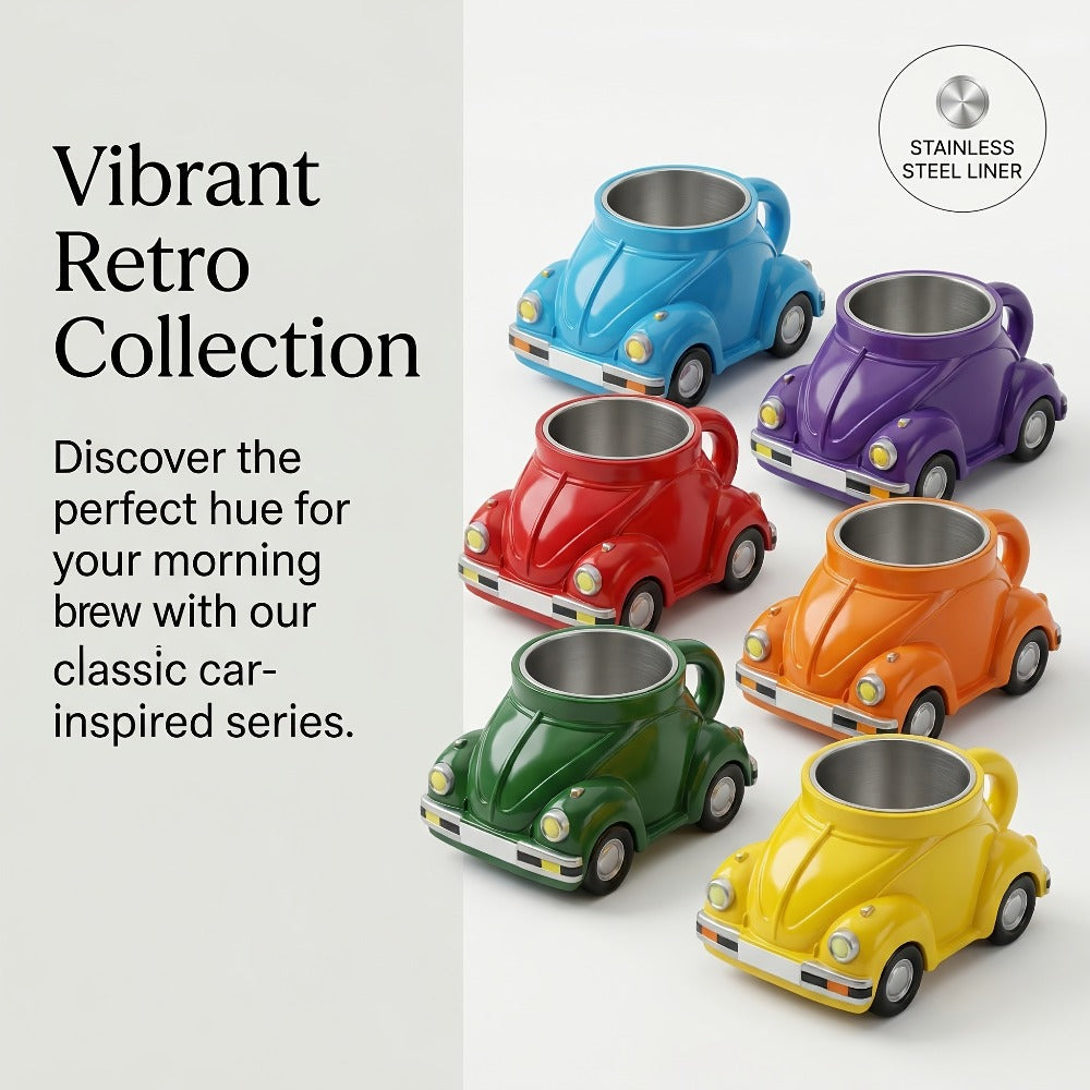 Sports Car Shape Coffee Mug ¨C Fun Novelty Car Shaped Drinking Cup Large Capacity ¨C Unique Tea Cup for Office & Home Decor ¨C Cool Birthday & Christmas Gift for Car Lovers ¨C 6 Colors