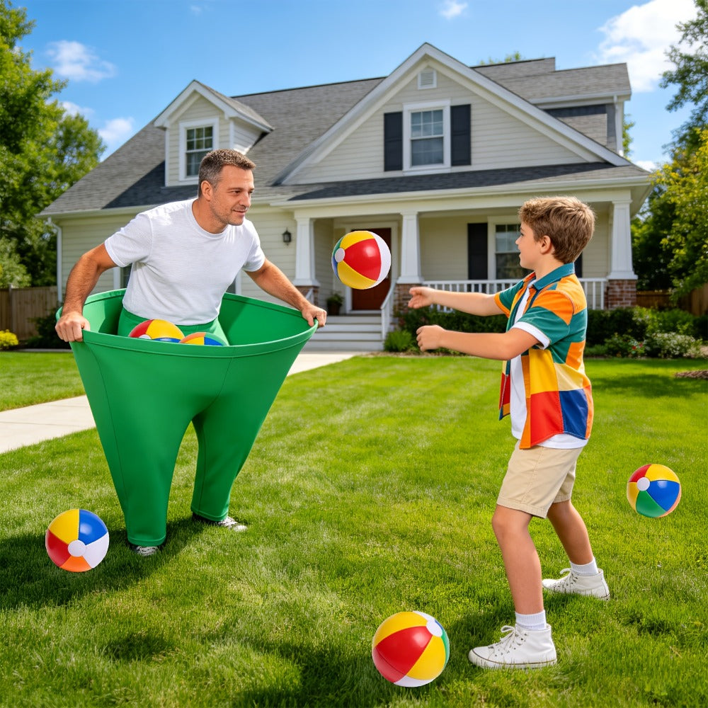 Grandma Pants Game Set 2 Pack ¨C Outdoor Party Ball Pants Game with 12 Elastic Balls & 2 Pumps, Fun Team Building Activity for Adults Kids, Backyard Summer Party Games, Baby Shower, Family Reunion