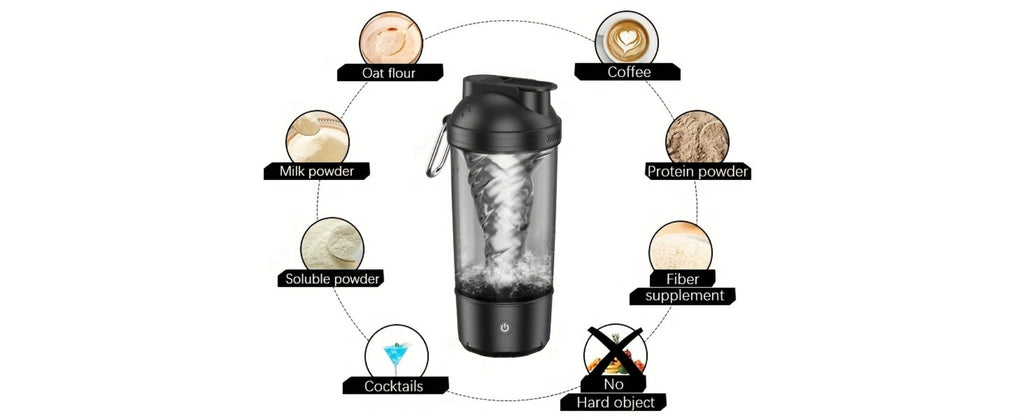 Electric Protein Shaker Bottle 24oz USB Rechargeable Self Stirring Blender Cup BPA Free Portable Gym Mixer for Protein Shakes Meal Replacements Fitness Gift