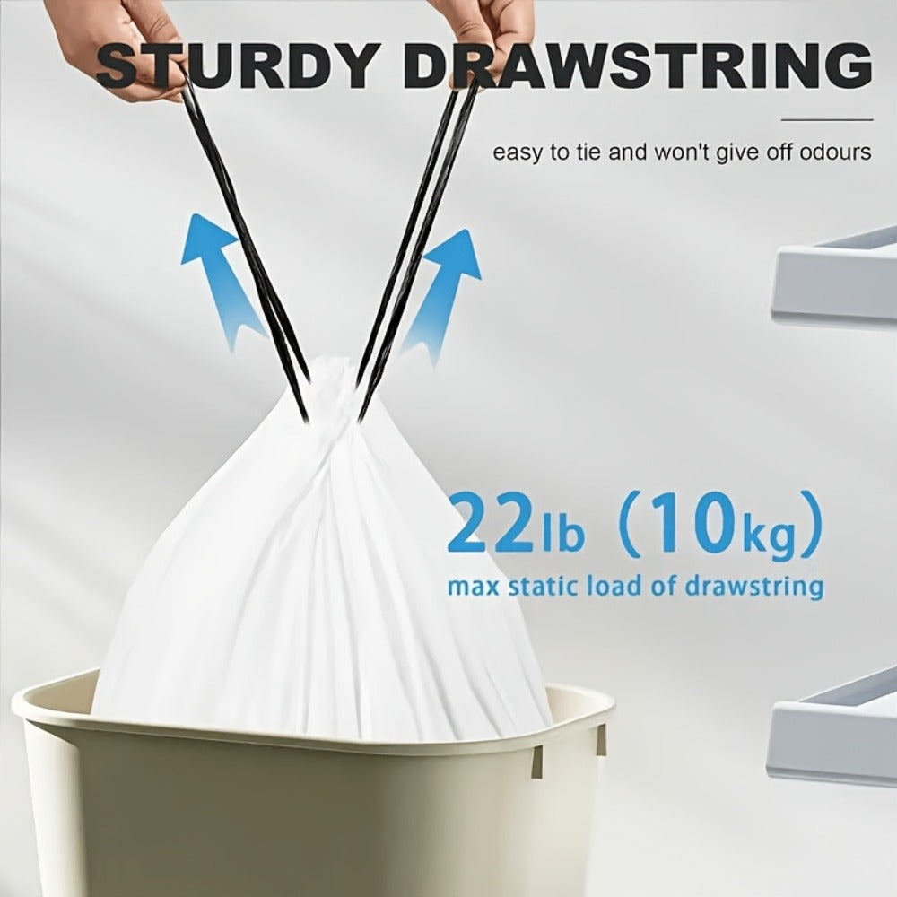 Heavy Duty Trash Bags 13 Gallon 100 Count, 1 Mil Extra Thick Drawstring Garbage Bags, Leak-Proof Tear-Resistant Kitchen Trash Can Liners for Restaurants, Offices & High-Traffic Areas, Commercial Grade