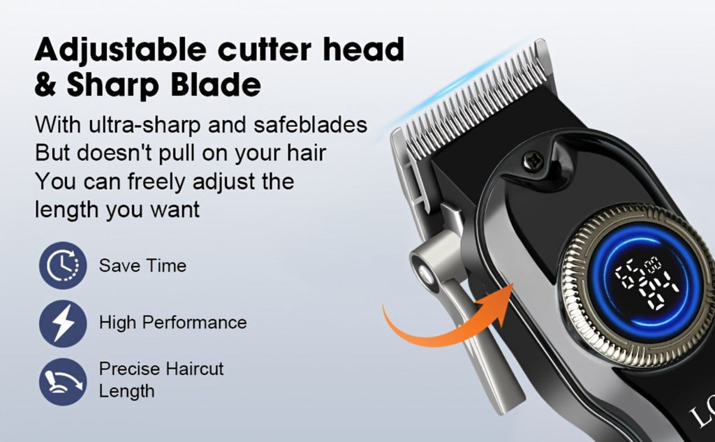 Cordless Hair Clipper Set - LQT Blue Rechargeable Professional Hair Clipper with Foil Trimmer & Precision Blade, 1/2/3pcs Options, Limited Edition Combs, for Home & Salon Use, Holiday Christmas Gift