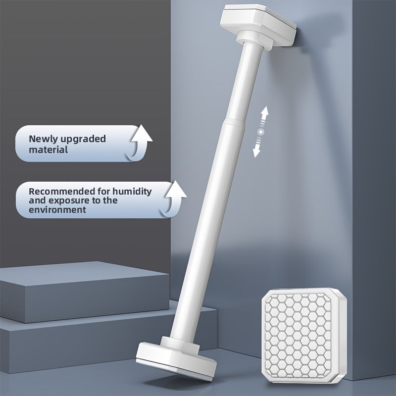Tension Curtain Rod No Drill Telescopic Shower Bathroom Towel Rack Adjustable Hanging Rod Balcony Coat Hanger Drying Rod