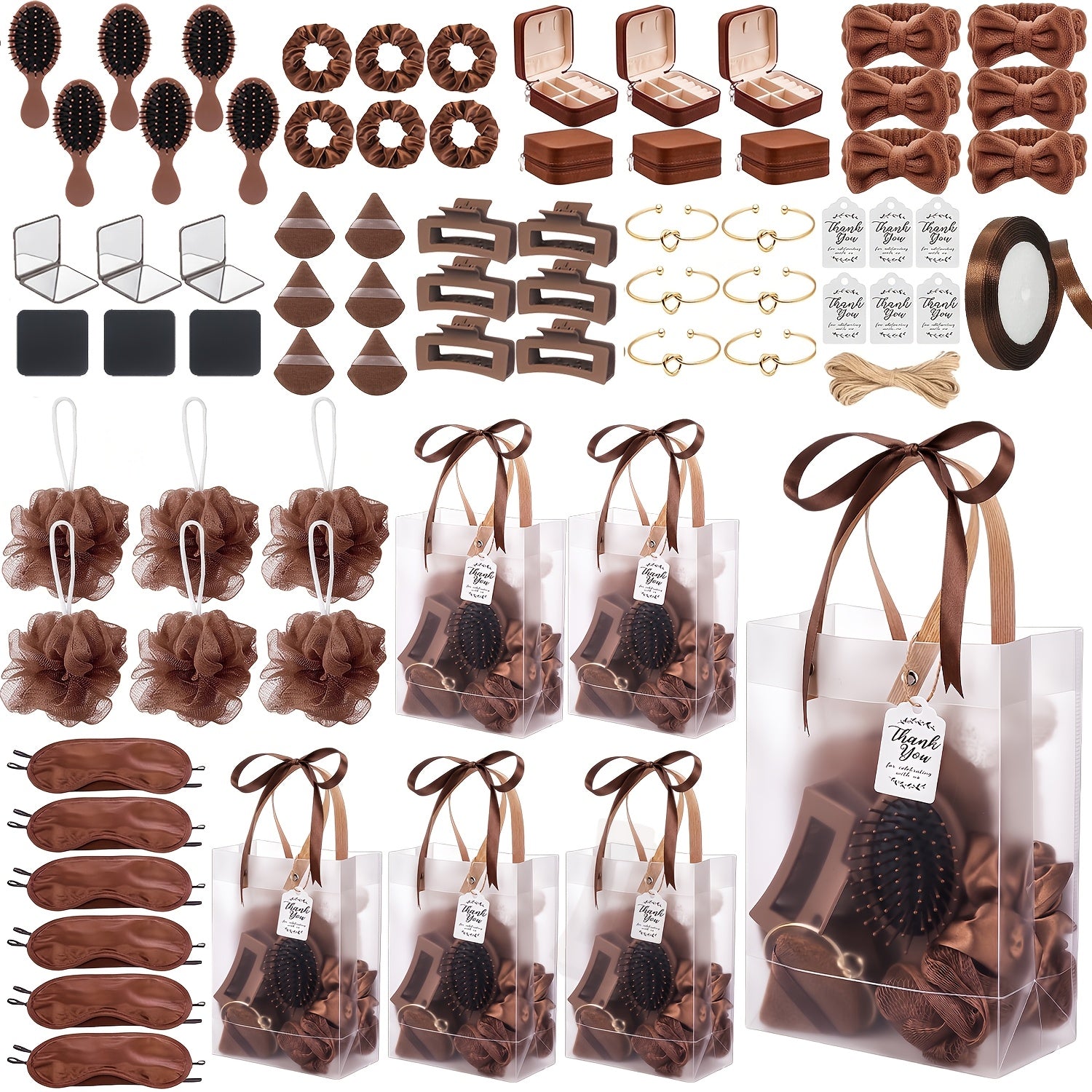 Party Favor Set for Women 74pcs ¨C Wedding & Bridal Shower Gift Pack with Headbands, Bracelets, Jewelry Boxes, Mirrors & Beauty Accessories, Christmas Holiday Gift Bag for Her, Game Winner Prize