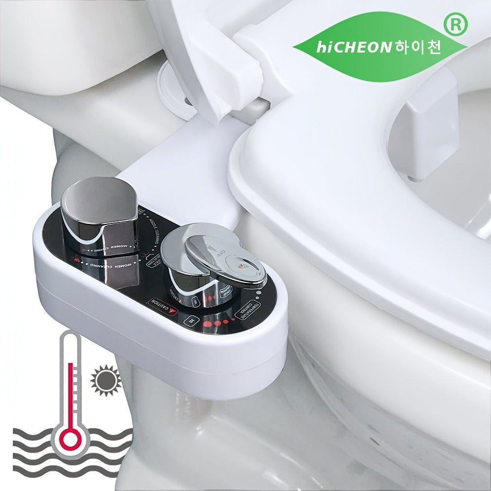 Bidet Attachment Hot and Cold Water ¨C Dual Nozzle Non-Electric Toilet Seat Bidet, Rear & Feminine Wash, Self-Cleaning Retractable Nozzle, Adjustable Warm Water Pressure, Easy Install