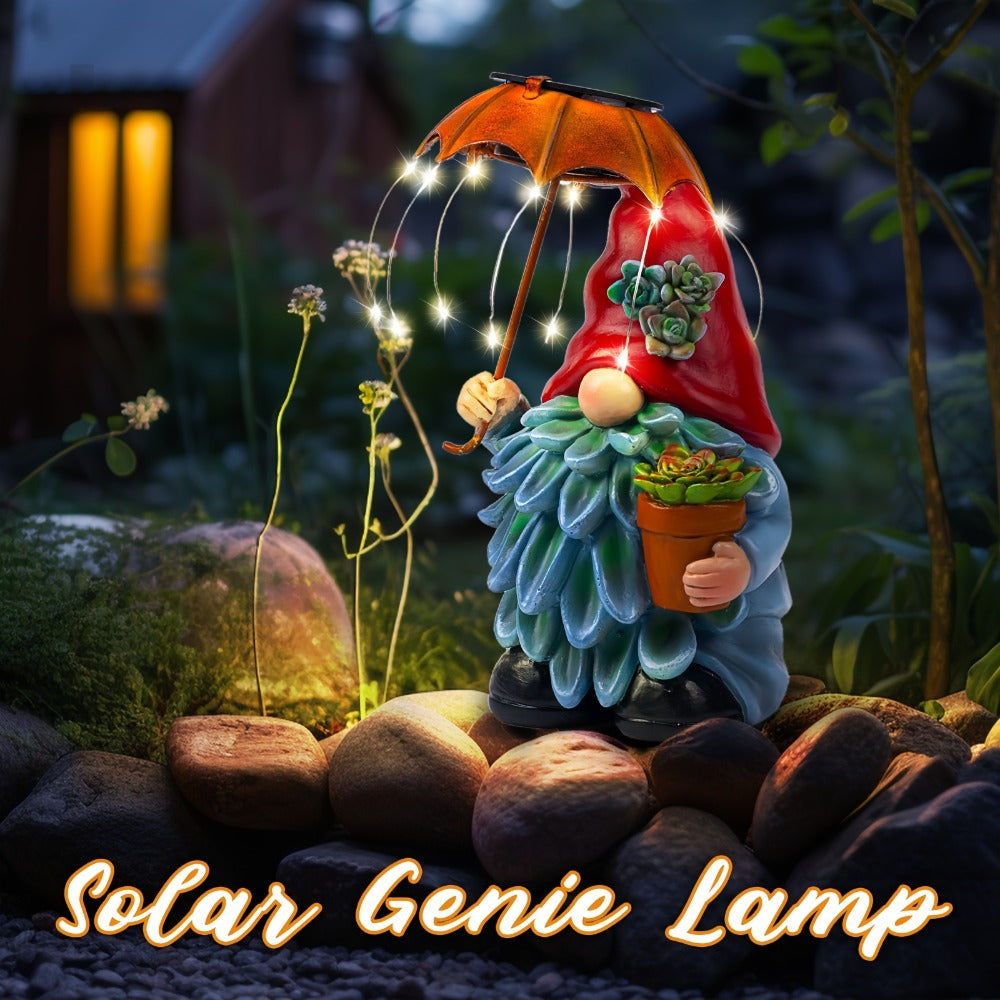 Solar Light Elf Resin Statue ¨C Outdoor Garden Figurine That Automatically Lights Up at Night, Holiday Collectible Decor for Christmas, Easter, Halloween, Thanksgiving & Hanukkah, Patio Porch Desk Decor Gift