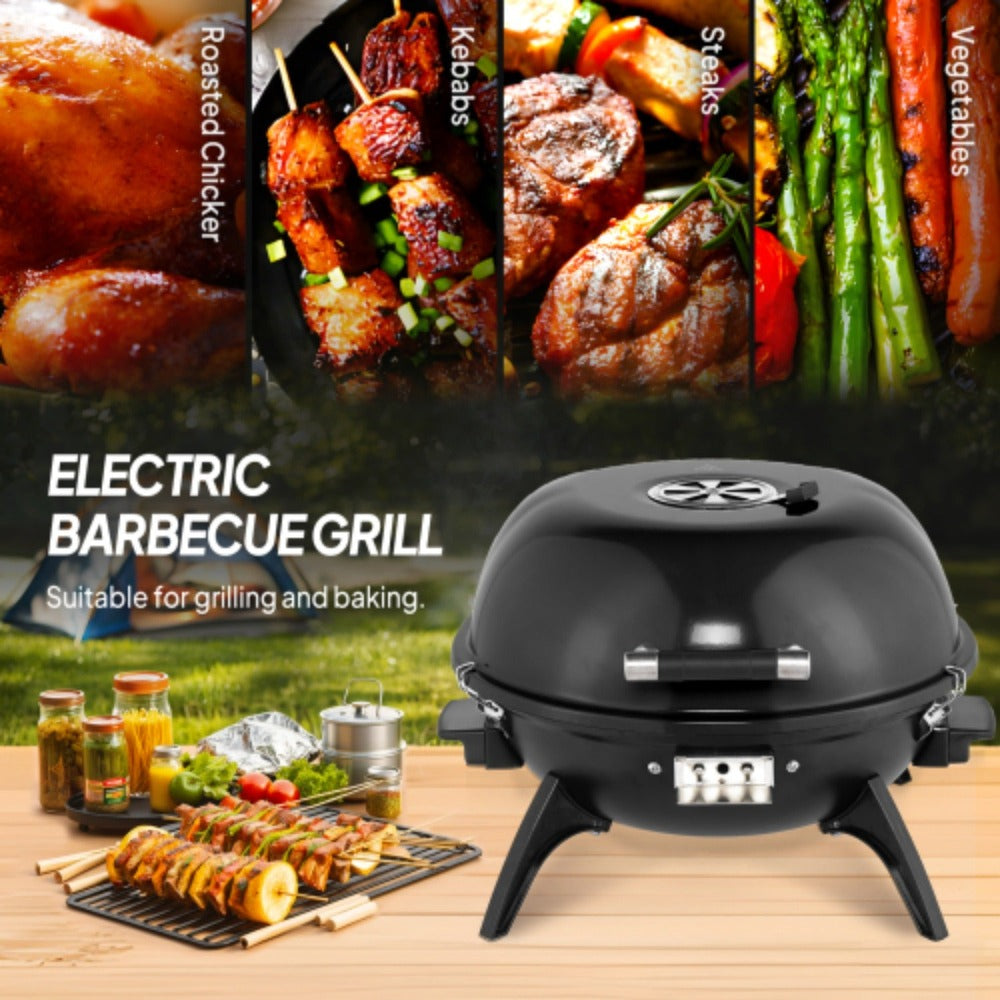 Electric Indoor Grill Smokeless Vertical Design 1.12 SqFt Griddle Warming Rack Adjustable Temp 200-425F Pull-Out Drip Pan 304 Stainless Steel for Steak BBQ Panini Camping