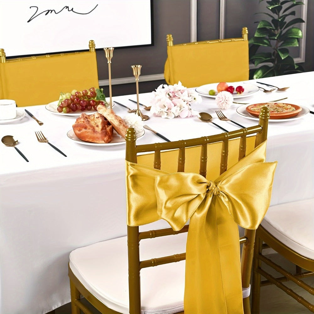 100pcs Satin Chair Sashes Bows for Wedding Banquet Party Event Decoration ¨C 13 Colors, 18¡Á275cm