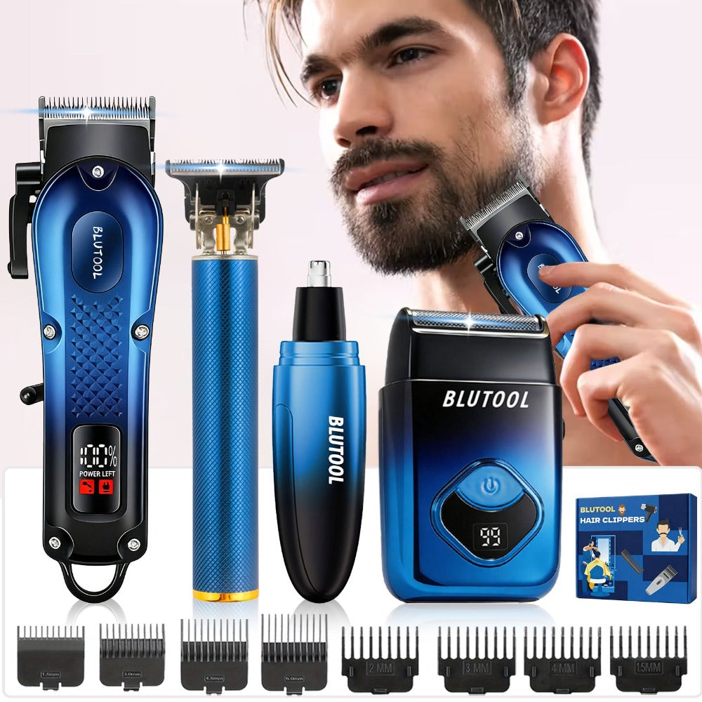 Men's Electric Grooming Set Hair Clipper Nose Trimmer Shaver Kit Cordless USB Rechargeable Professional Haircut Sculpt Shave for Home Car Travel Gift for Dad Husband Boyfriend
