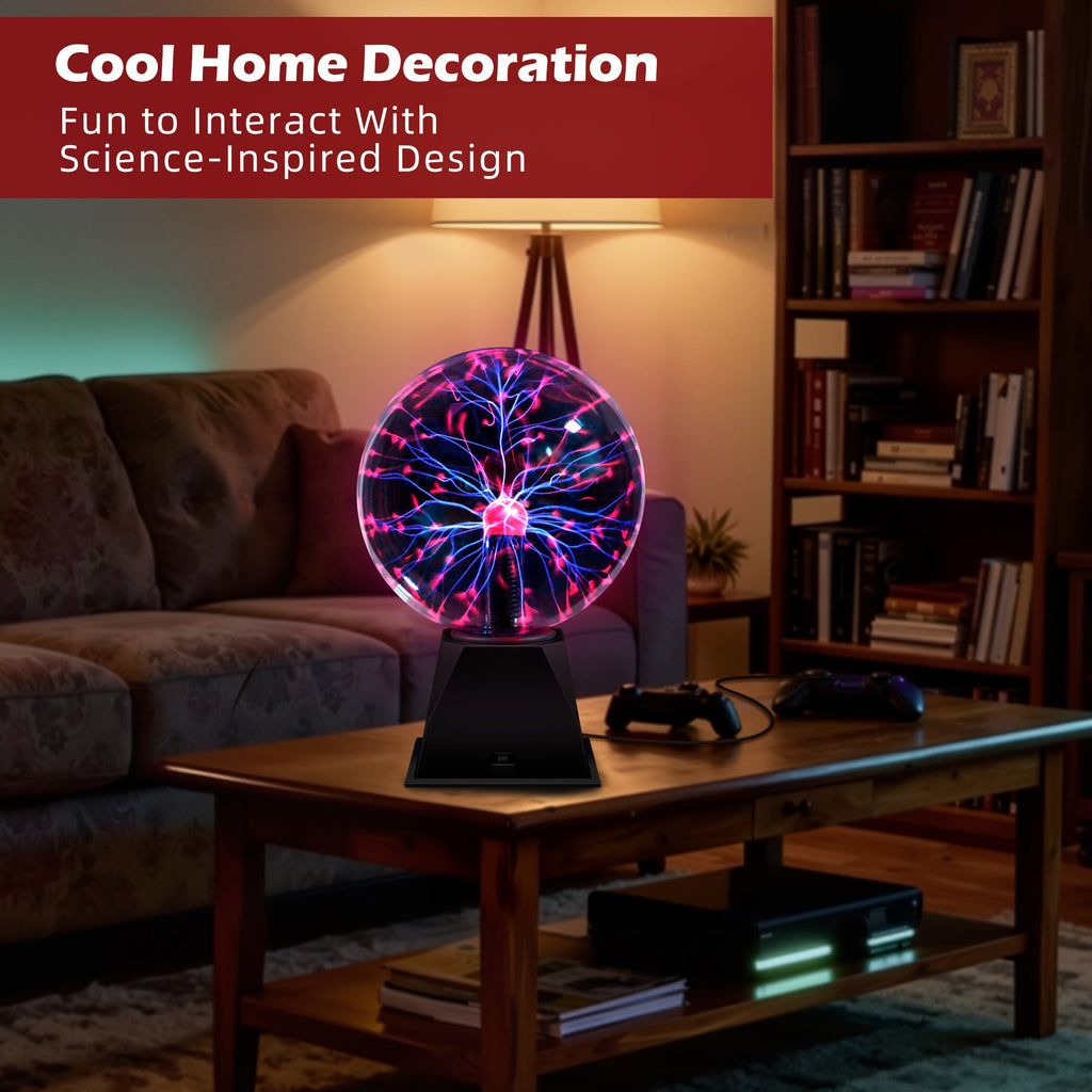 Plasma Ball Lamp Touch Sensitive Lightning Globe, Electric Plasma Sphere Night Light for Home Decor, Desktop Science Toy & Party Accent ¡ª Available in 3¡±, 6¡± & 8¡± Sizes
