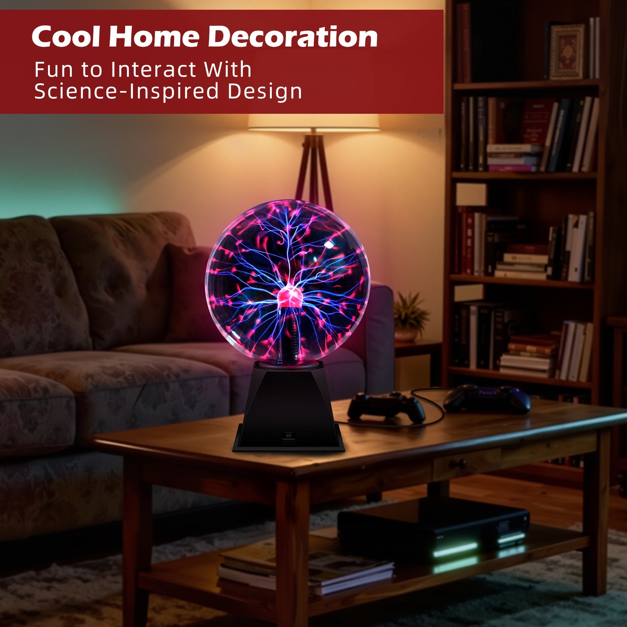 Plasma Ball Lamp Touch Sensitive Lightning Globe, Electric Plasma Sphere Night Light for Home Decor, Desktop Science Toy & Party Accent ¡ª Available in 3¡±, 6¡± & 8¡± Sizes