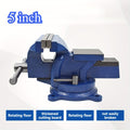 Bench Vise 5-Inch 360-Degree Swivel Base ¨C Heavy-Duty Cast Iron Tabletop Vise with Pipe Jaws & Anvil, Locking Mechanics Clamp for Woodworking, Metalworking, Soldering & DIY