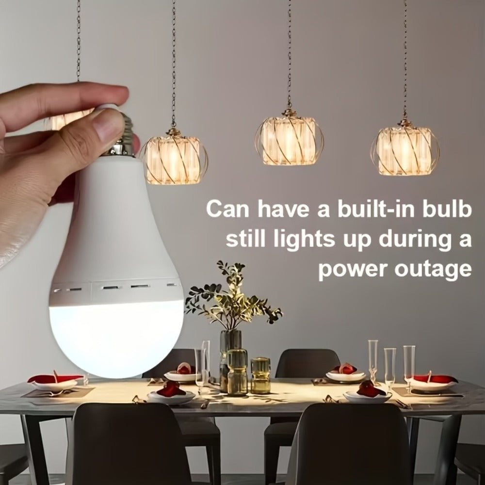 Rechargeable Emergency LED Bulb IP54 Waterproof 2000mAh 60W Equivalent 6000K with Hook ¨C E27 E26 Universal Base Wireless Portable Auto-On for Home Office Camping Outdoor Power Outage, 4 8 10 12 Pack
