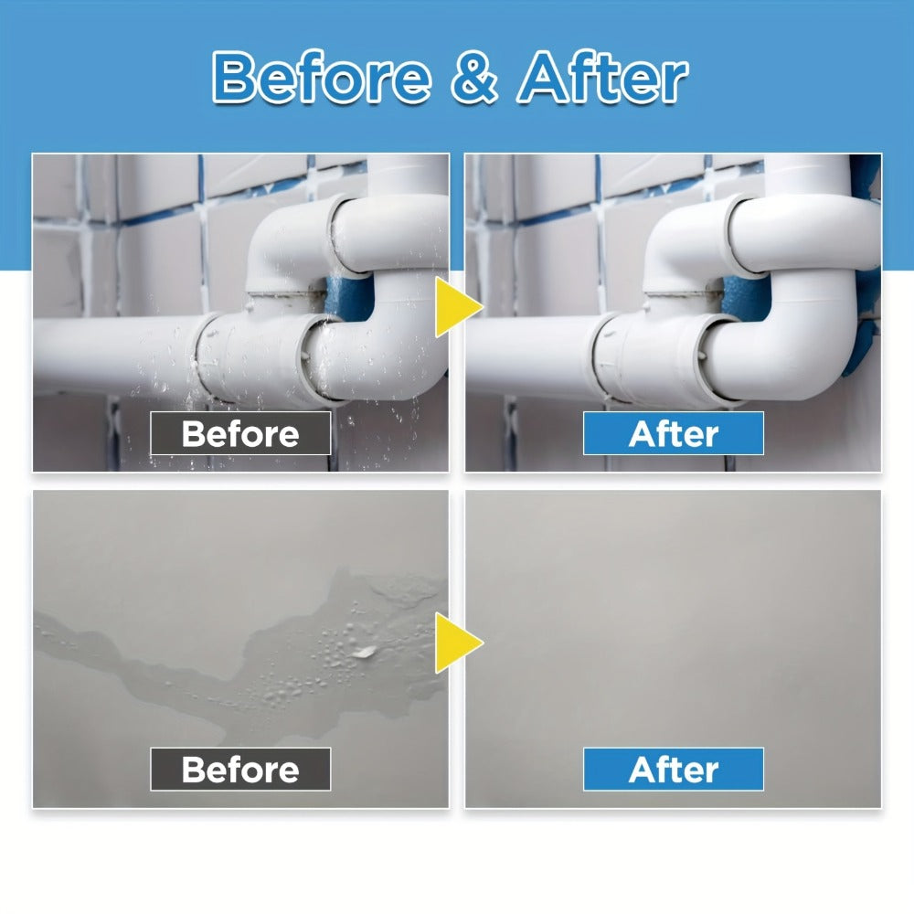 Waterproof Sealant Liquid Glue 32oz 1KG Leak Repair Agent ¨C Indoor Outdoor Waterproof Coating for Roof Basement Wall Pipe Crack Sealing, Transparent & Black, Strong Adhesive Waterproof Repair Glue