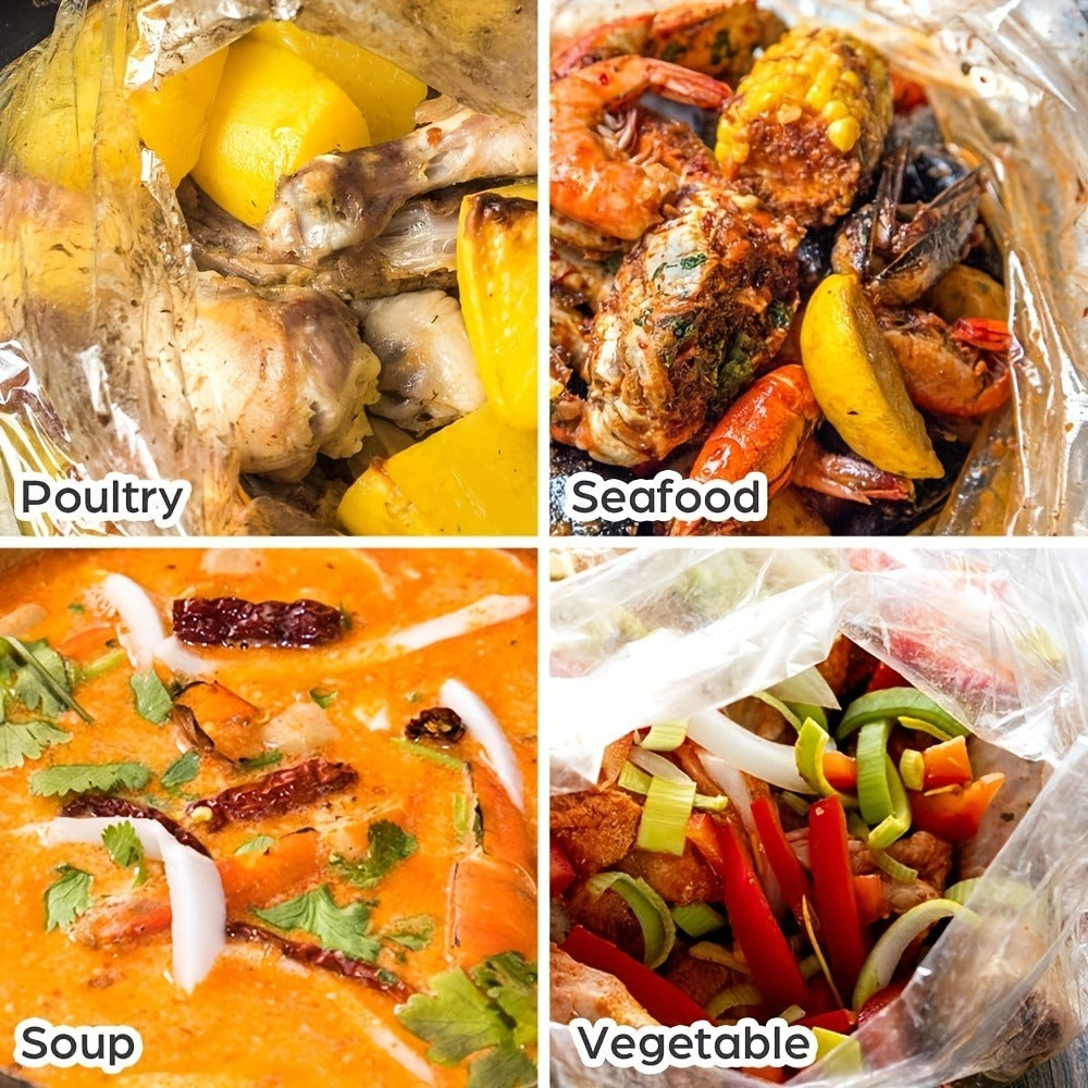 Slow Cooker Liners 14x22 Inch Disposable Cooking Bags 30 Count Fit 6 to 10 Quart Oval and Round Crock Pot Liners Food Safe BPA Free Easy Cleanup for Holiday Cooking