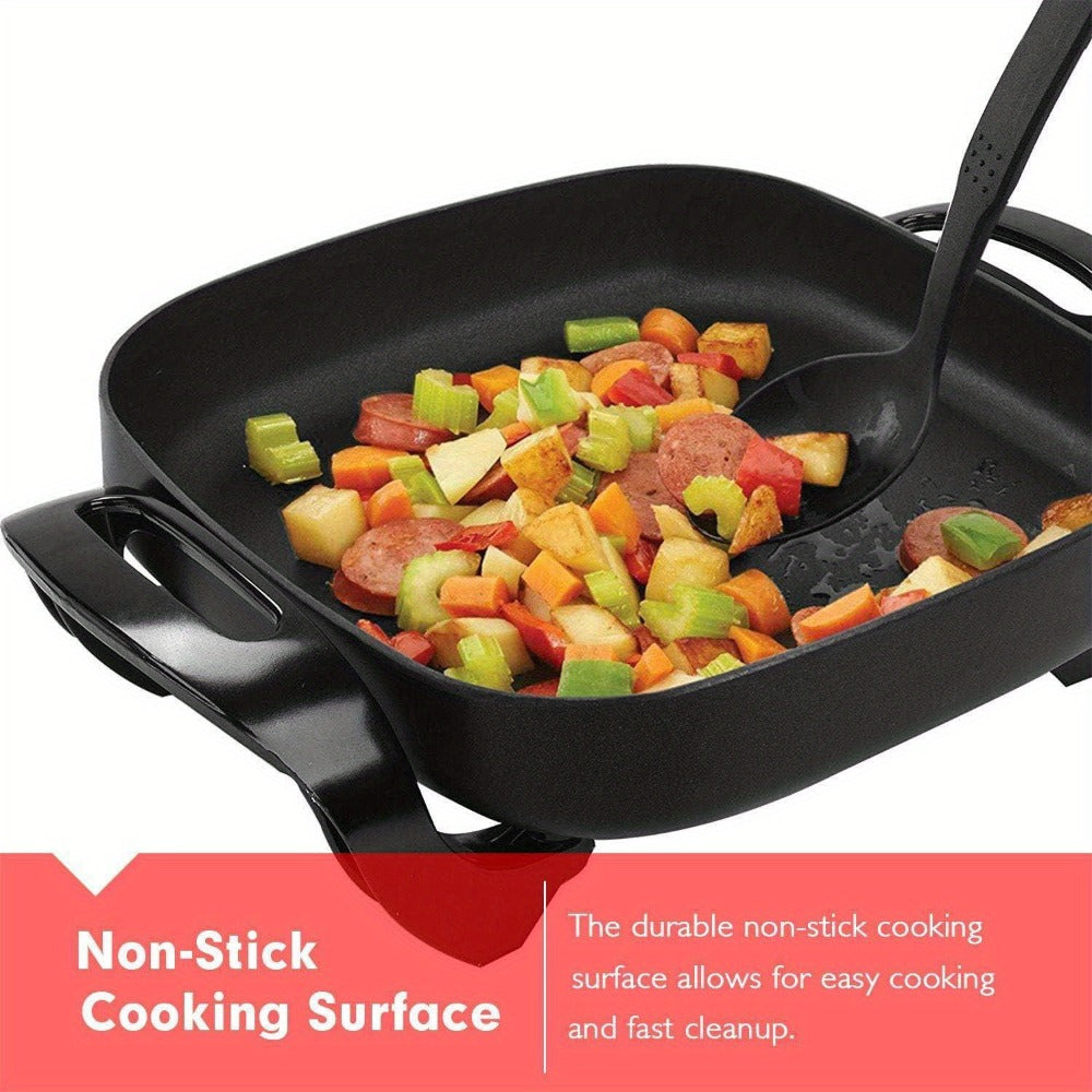 Electric Skillet 12x12 Inch Nonstick Ceramic with Glass Lid 1400W Adjustable Temperature up to 420¡ãF ¨C Aluminum Body Electric Frying Pan for Fry Bake Steam Simmer, Black & Copper