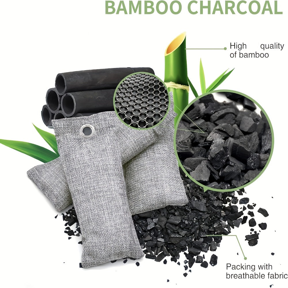 Bamboo Charcoal Air Purifying Bags Odor Absorber & Moisture Absorber Natural Activated Charcoal Odor Eliminator for Car Home Closet Shoe Refrigerator Pet Area Multi-Pack
