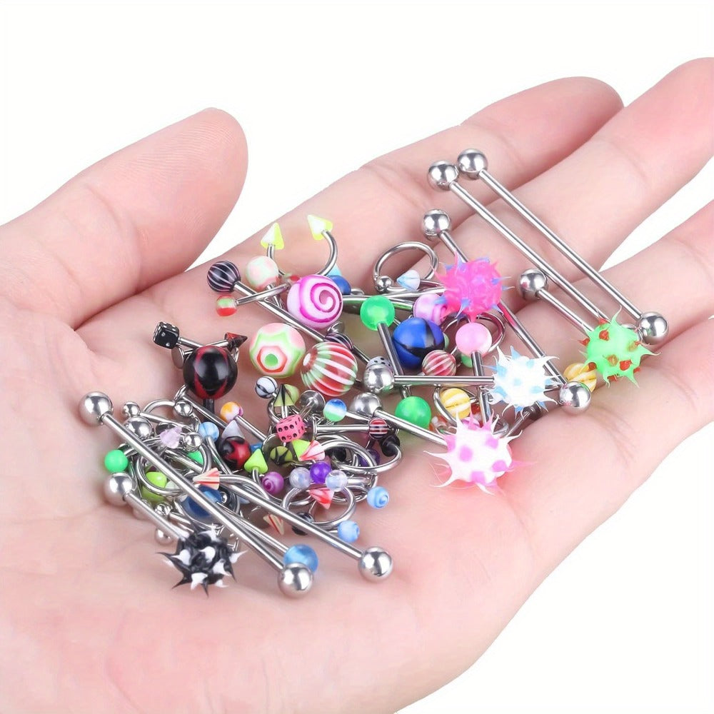 160pcs Body Piercing Kit with Piercing Gun ¨C Professional Jewelry Set for Ear, Nose, Lip & Belly with Stainless Steel & Acrylic Studs, Rings & DIY Piercing Tools