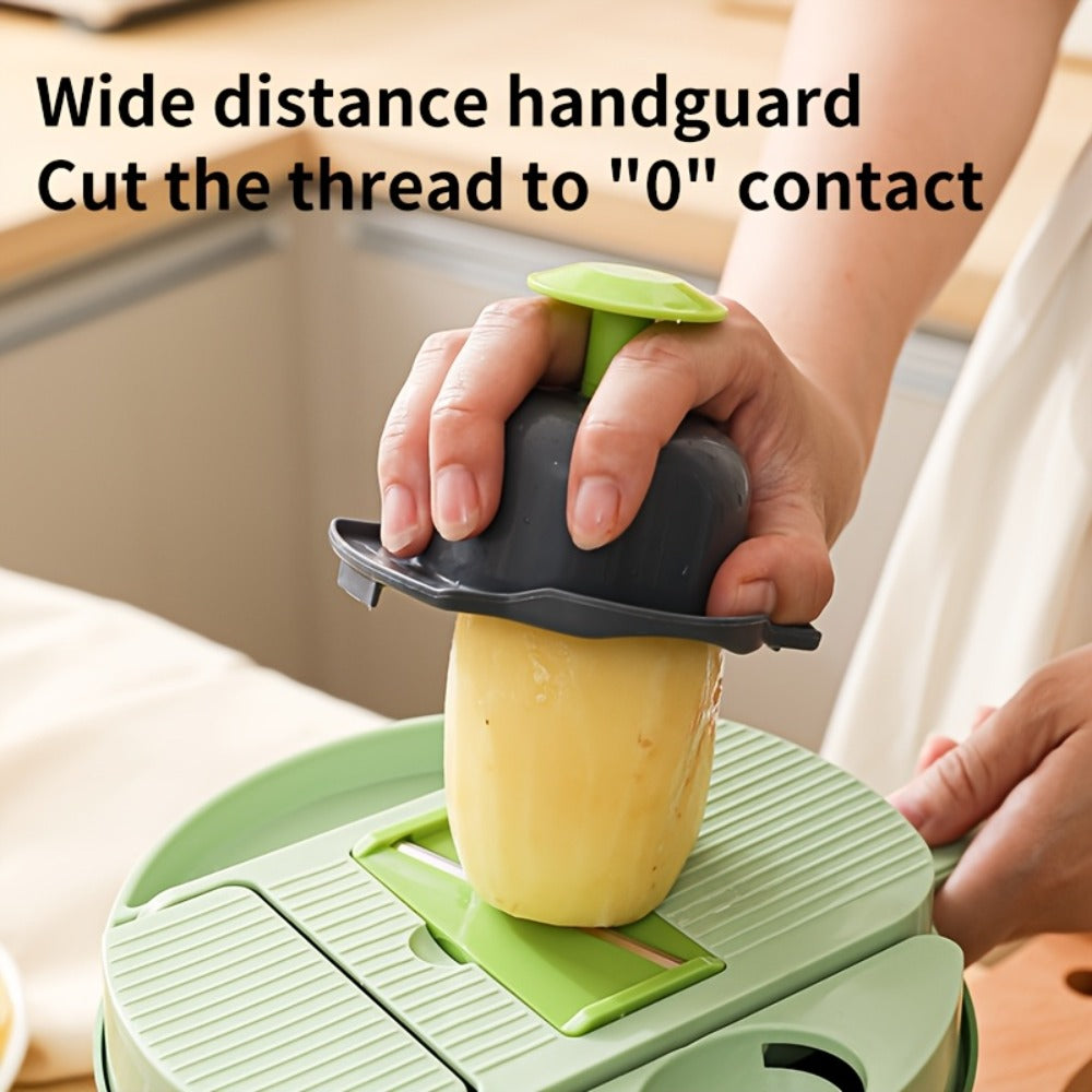 Vegetable Chopper 16-in-1 Heavy Duty Manual Food Processor with Container ¨C Onion Dicer, Potato Slicer, Garlic Mincer, Carrot Cutter, Multi-Function Kitchen Veggie Chopper for Tomato, Pepper, Cucumber