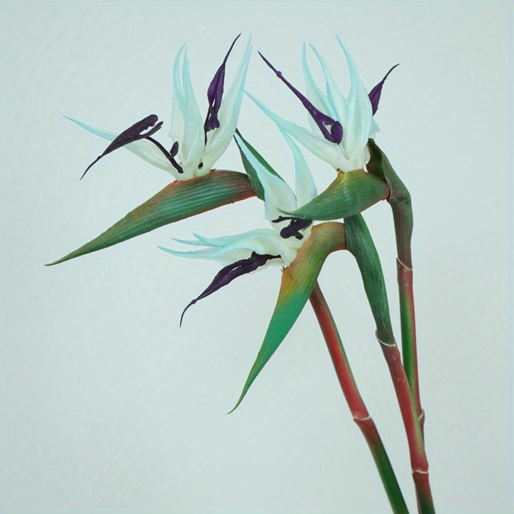 Artificial Bird of Paradise Flowers ¨C 3pcs Realistic Rubber Strelitzia with 24.5¡± Long Stems for Home Decor, Vase Arrangements, DIY Bouquets, Party & Fall Decor (4 Colors)