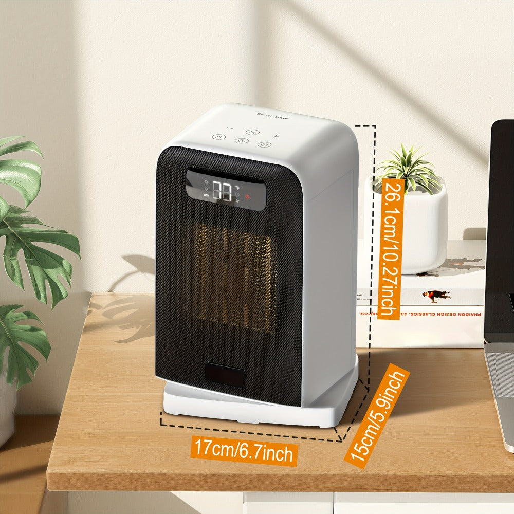 Ceramic Space Heater 1500W Fast Heating - 4 Modes, Adjustable Thermostat, Overheat & 70¡ã Tip-Over Protection, Portable Electric Heater Fan for Office, Desk, Room & Indoor Use, White