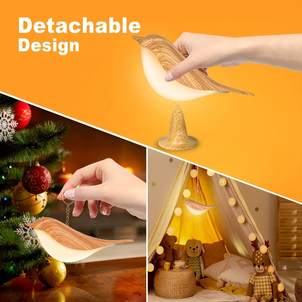 Magpie Bird Desk Lamp 2 Pack 16 Color Dimmable Cordless Night Light USB Charging Touch Control with Aromatherapy Diffuser Function for Bedroom Valentine Gift Festival Home Decor