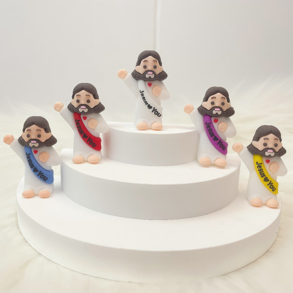 Religious Party Decoration Set 160pcs, Jesus Loves You Banner Mini Statues Easter Eggs Fillers, Christian Party Supplies Gift for Her Him, Holiday Home Decor Bulk Pack Mixed Colors Random Patterns