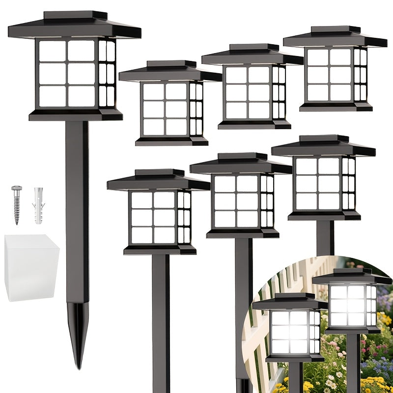 Solar Garden Lights Outdoor Waterproof Landscape Pathway Lights Solar Powered LED Stake Lights for Yard Patio Walkway Holiday Decor Warm White Colorful