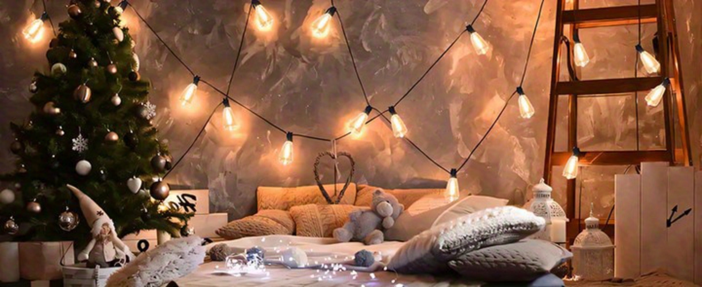 Solar String Lights Outdoor 50/100FT, 2700K Warm White Waterproof Patio String Lights, Breakproof ST38 E12 Bulbs for Backyard Porch Garden Pergola