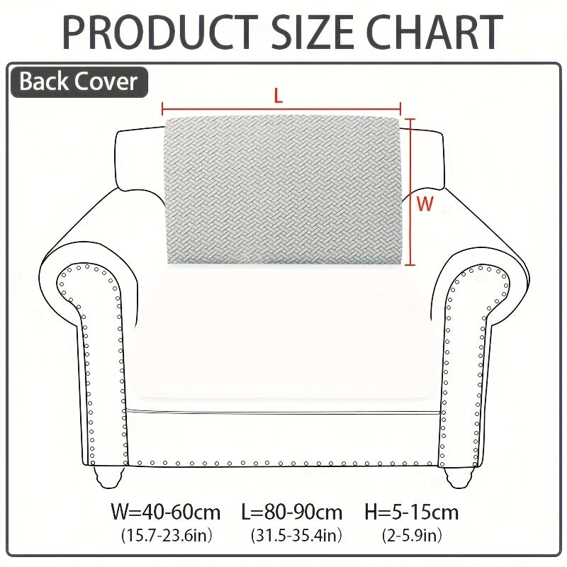 Jacquard Stretch Sofa Cover Non-Slip | Elastic Wear-Resistant Couch Slipcover, Polyester Jacquard Fabric, 1 to 4 Seat Sectional L-Shape, Armrest Backrest, Machine Washable