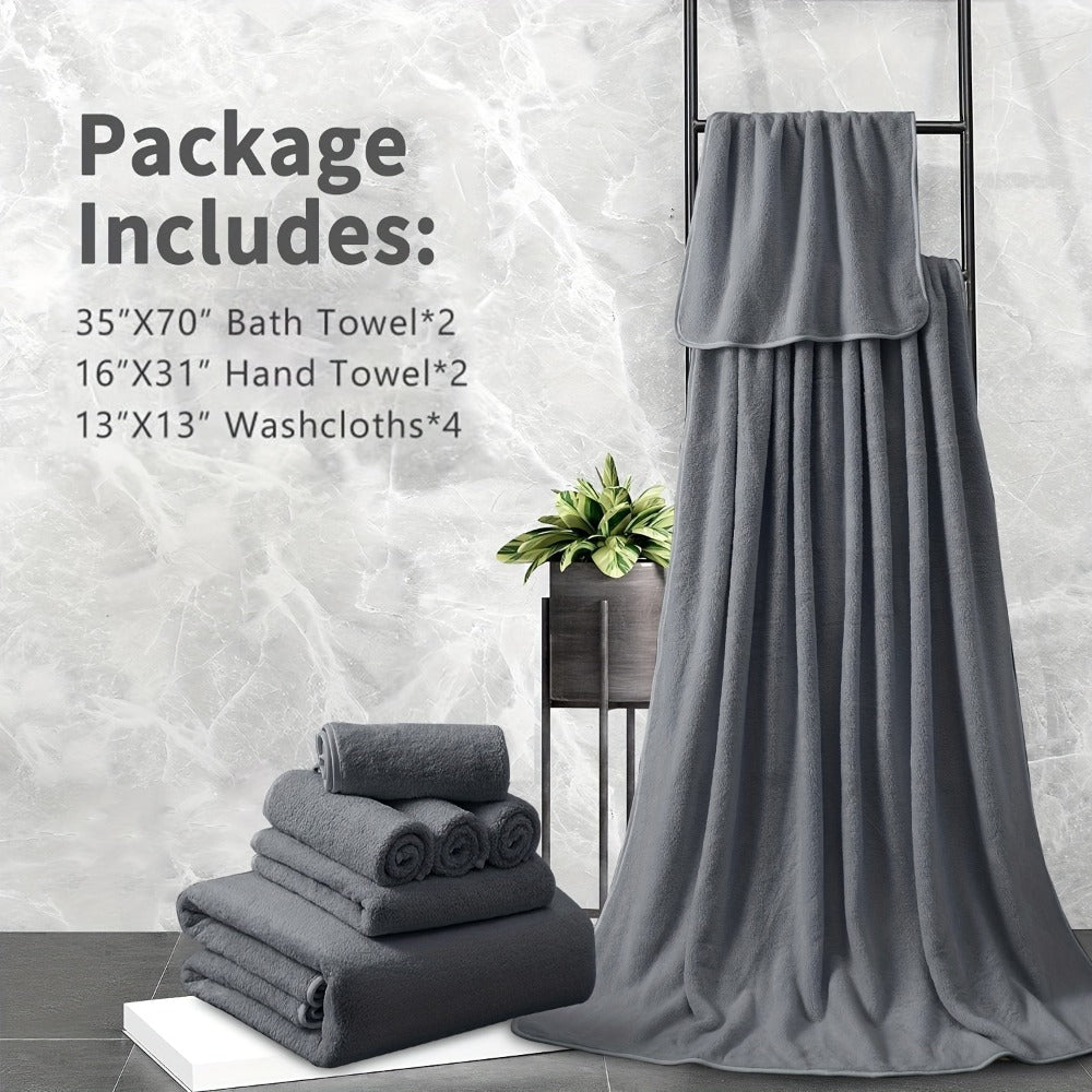 Extra Large Bath Towel Set 8 Piece 750GSM 35x70 Inch - Ultra Soft Luxury Thick Lightweight Highly Absorbent Fast Dry Oversized Bath Sheet | 15 Colors | Bathroom Gym Daily Use Adult
