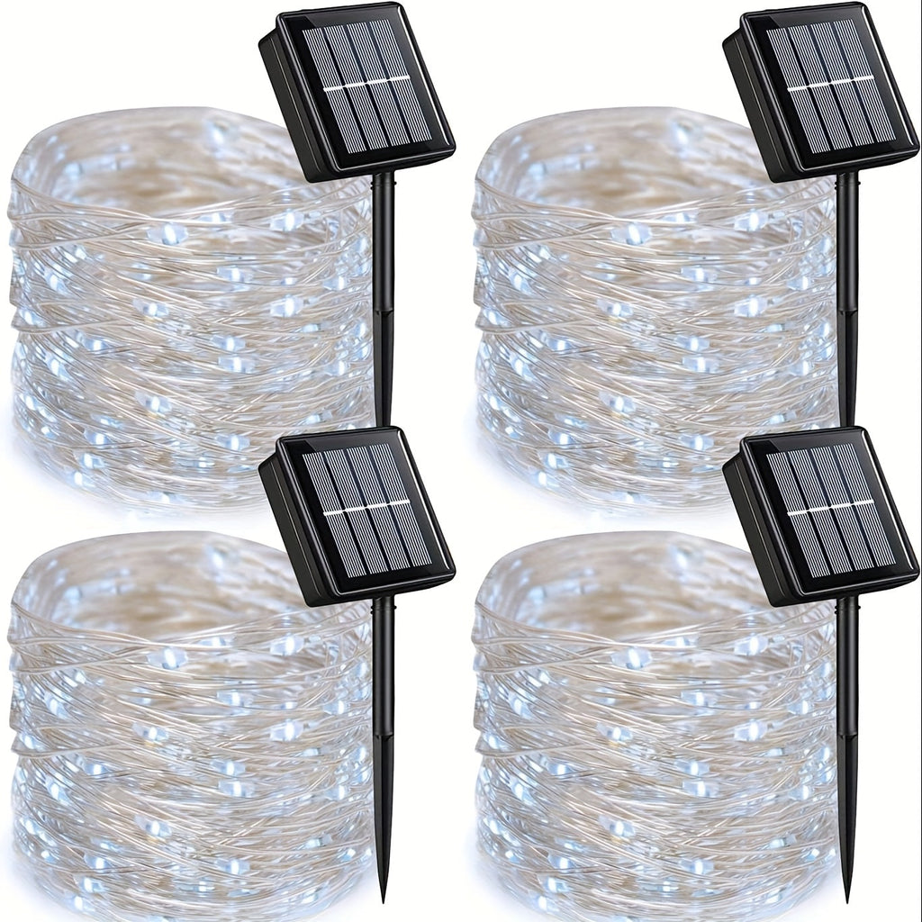 Solar Fairy String Lights Outdoor ¨C 110 LED Copper Wire Solar Twinkle Lights with 8 Modes & Touch Control for Christmas Tree, Garden, Patio, Wedding & Party ¨C 2, 4 or 8 Pack