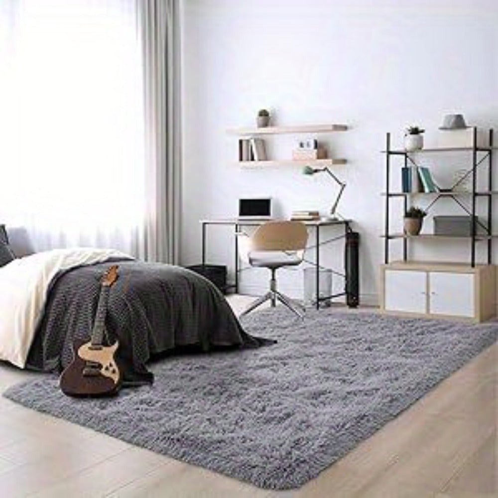 Gradient Color Soft Area Rug - Washable Anti-Slip Shaggy Fluffy Carpet for Living Room & Bedroom | Modern Machine-Made Floor Mat in Extra Large Sizes | Cozy Plush Rug in Multiple Colors