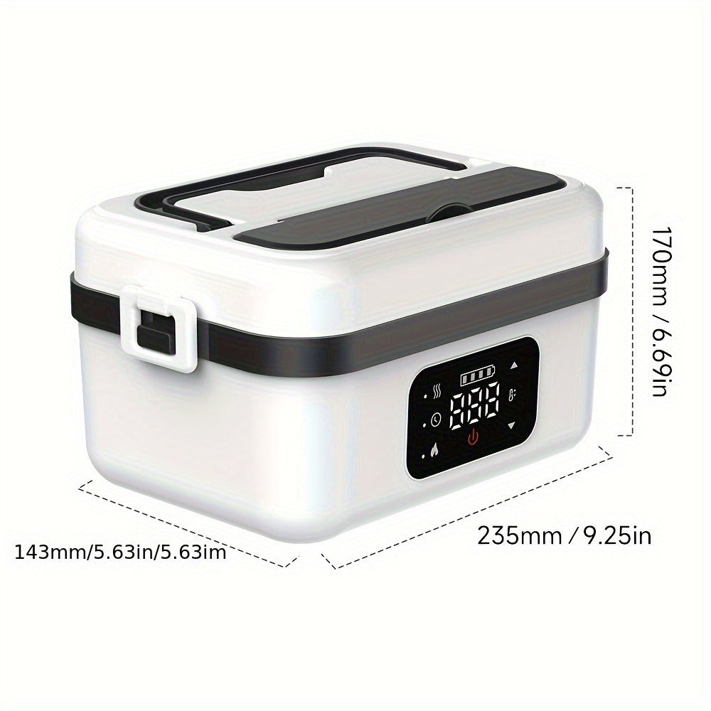 Electric Lunch Box 33.81oz Stainless Steel Heated Food Container Leak-Proof Portable Lunch Warmer for Work School Office