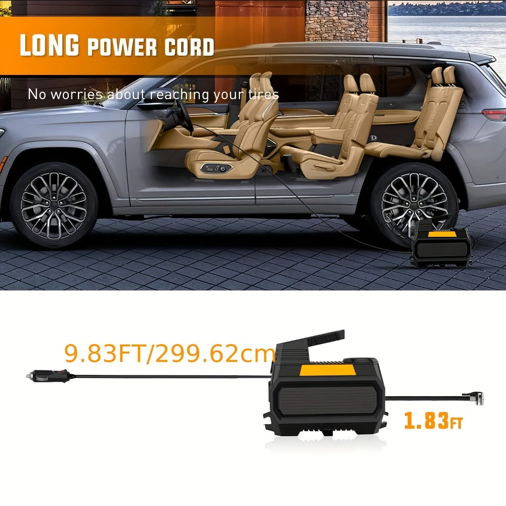 Portable Tire Inflator Air Compressor 12V DC 150PSI ¨C Auto Shut-Off Digital Pressure Gauge LED Light Air Pump for Car SUV ATV Bicycle Motorcycle Balls