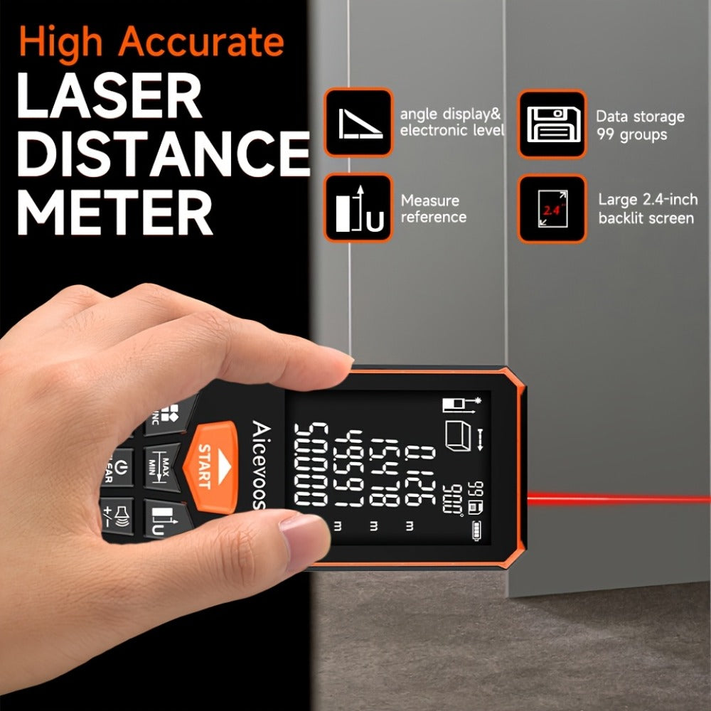 Digital Laser Rangefinder 50M 70M 100M 120M Laser Distance Meter Tape Measure Range Finder for Construction DIY Outdoor Contractor Gift