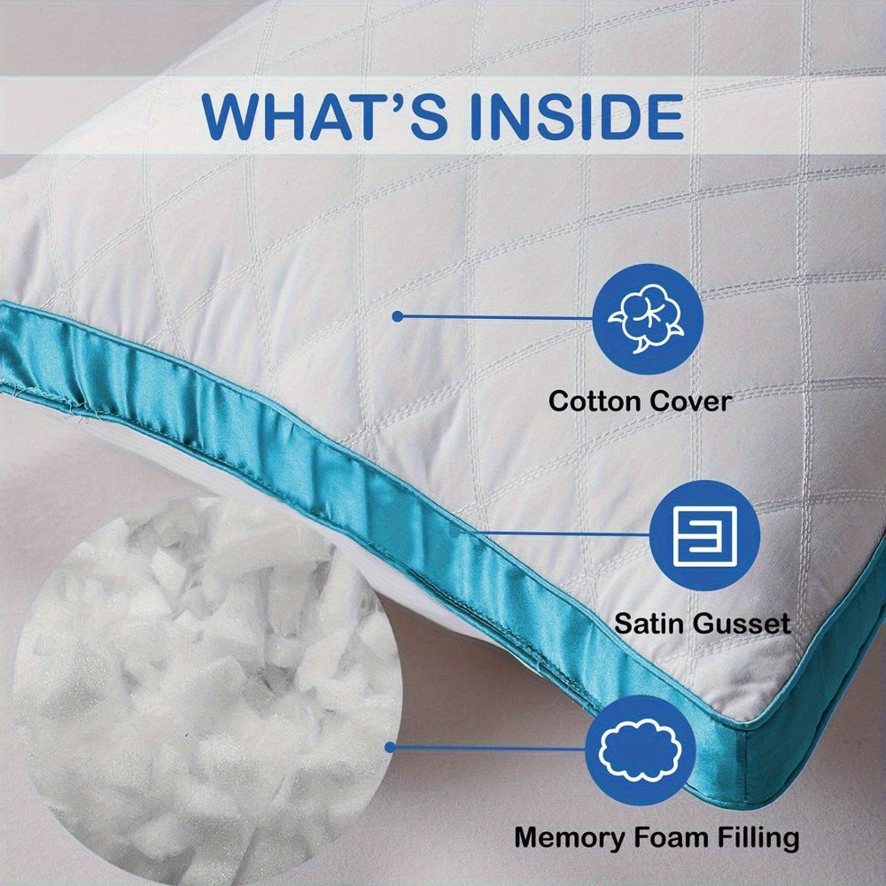 Memory Foam Body Pillow for Side Sleepers 51 Inch, Cooling Long Pillow with Breathable Polyester Cover, Firm Support Full Body Pillow for Adults Pregnancy, Machine Washable, Grey Blue Pink