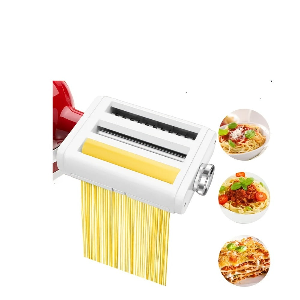 Pasta Maker Attachment for Stand Mixer ¨C 3-in-1 Stainless Steel Noodle Making Kit for Homemade Spaghetti & Fettuccine, Durable & Easy to Use, Compatible with Most Stand Mixers