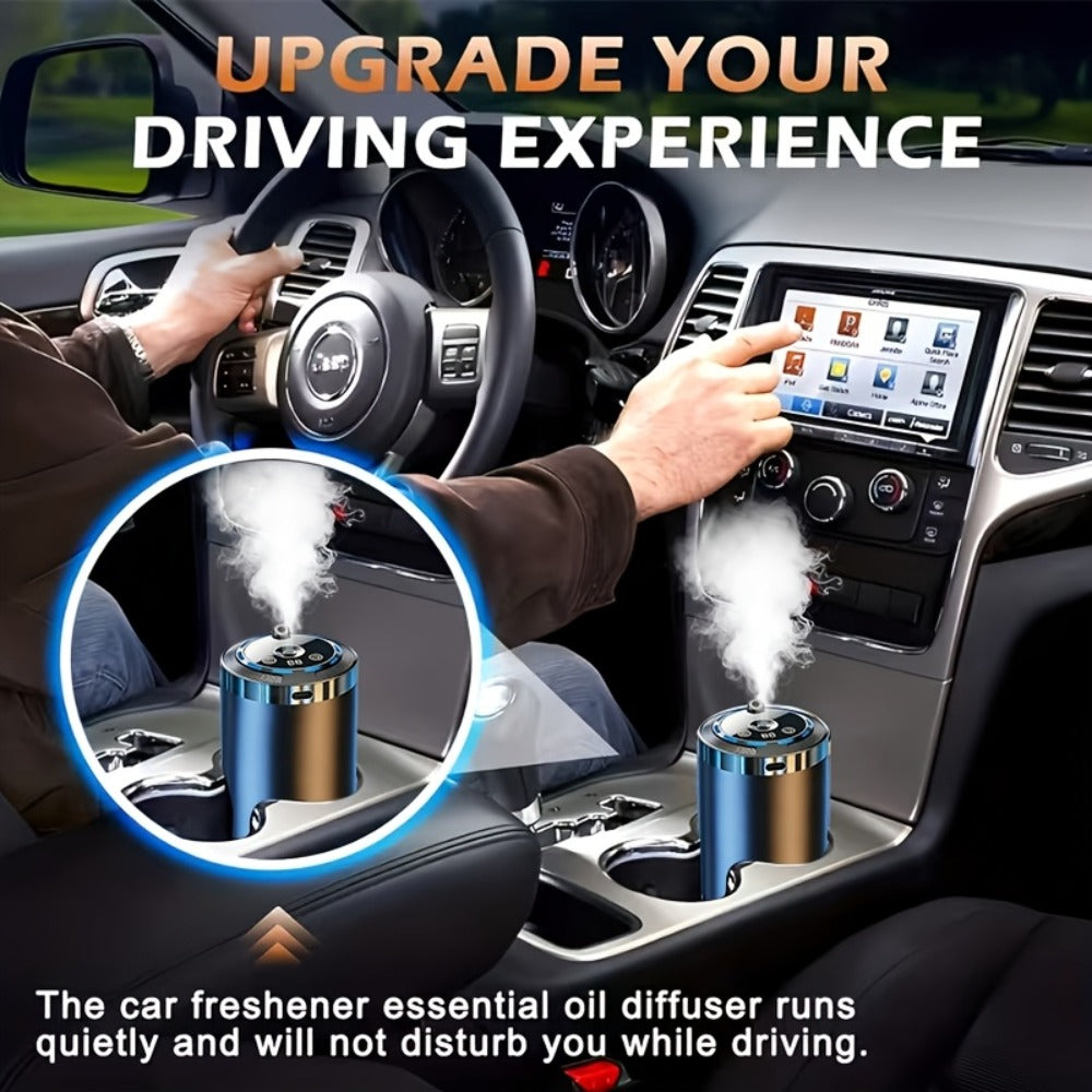Car Aroma Diffuser Set with 3 Essential Oil Bottles ¨C Odor Eliminator for Auto Interior, Perfect Gift for Women & Office Workers