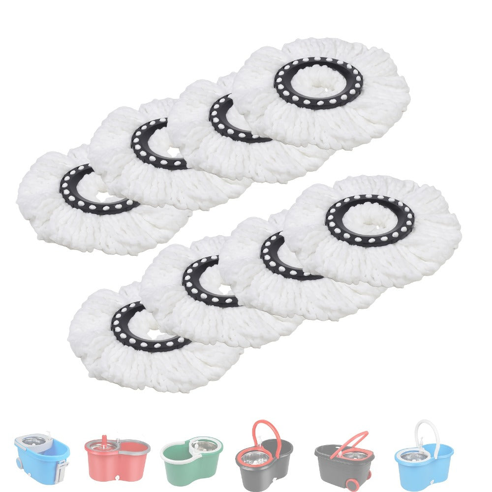 Microfiber Spin Mop Replacement Heads 8 Pack, 360¡ã Universal Mop Refills for Standard Spin Mop Buckets, Machine Washable Reusable Mop Pads for Hardwood, Tile, Laminate & Marble Floors ¨C Round & Triangle
