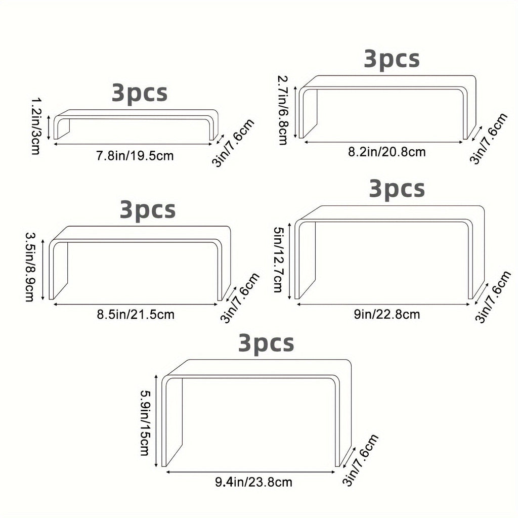 Clear Acrylic Risers Display Stands Set Funko Pop Cupcake Jewelry