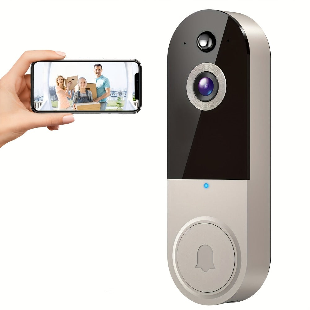 Wireless Video Doorbell Camera 1440P WiFi | AI Snapshot Night Vision Two-Way Intercom Rechargeable Battery | Photo Video Local Storage Smart Home Doorbell White Black