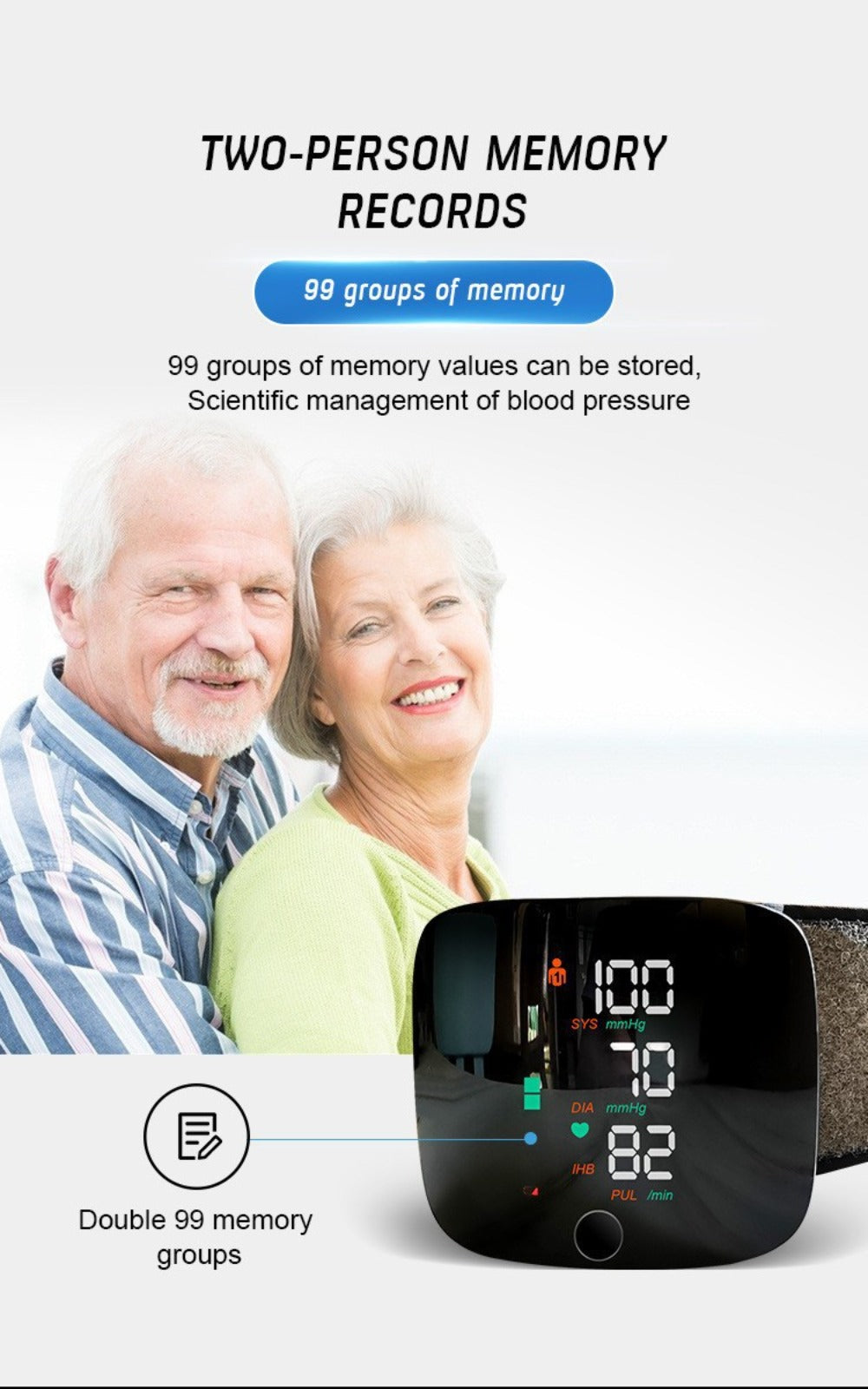 Wrist Blood Pressure Monitor with Large LCD Display ¨C Portable Digital BP Machine with Adjustable Cuff, Pulse Rate Detection & One-Button Operation for Home Use