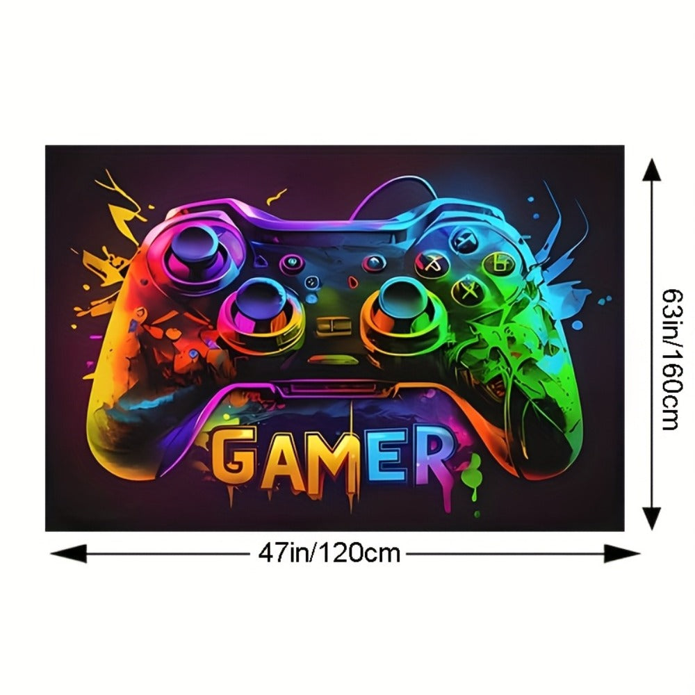 Gaming Mouse Pad Large Extended Cyberpunk Controller Design Non-Slip Desk Mat for PC Console Streaming Setup Esports Game Room Decor Teen Boys Gift 24x36 47x63 Inch